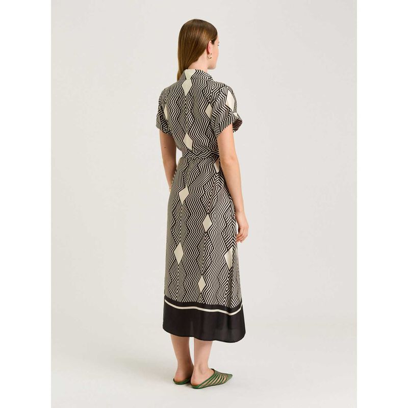 Veronika Maine Geo Tile Border Shirtdress image number 1